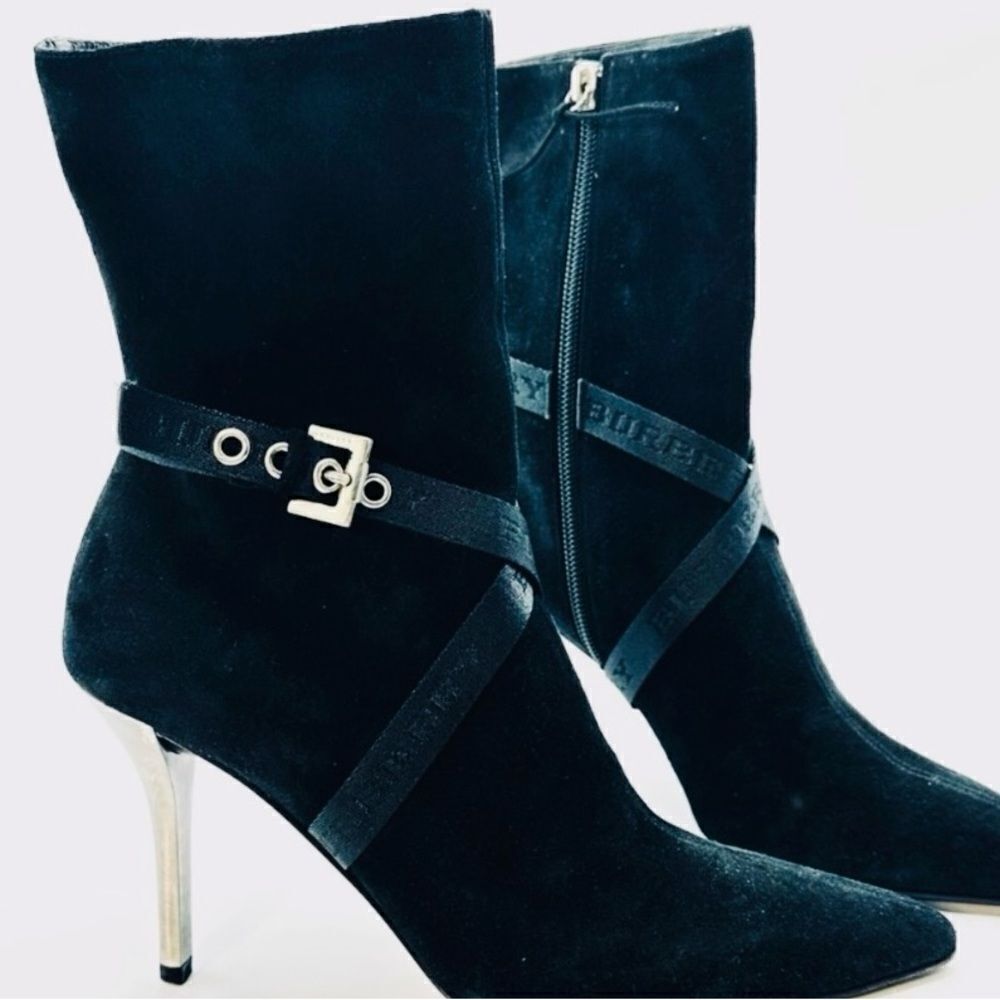 🛍️ Burberry Authentic Black Suede High Heel/ Boots